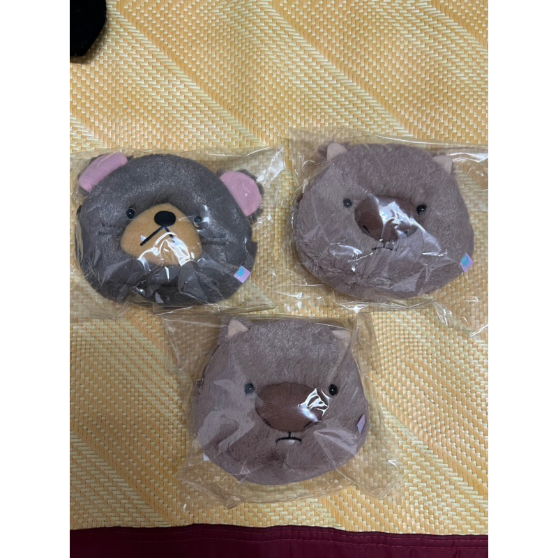 SUNLEMON 日本正版 wombat 袋熊家族 袋熊 鴨嘴獸 袋灌 吊飾 絨毛 娃娃 玩偶 零錢包 小物包 收納包