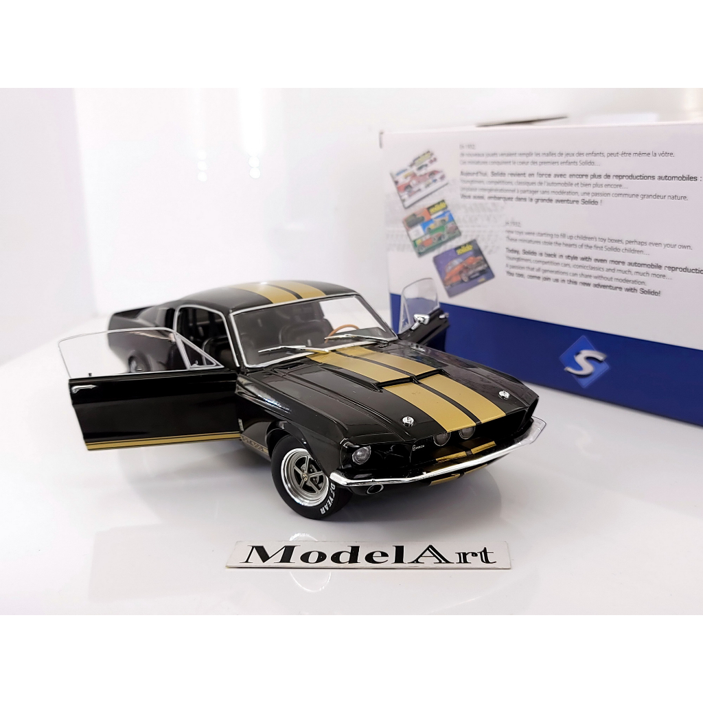 【模型車藝】1/18 Solido Ford Mustang Shelby GT500 1967黑【合金可開門】