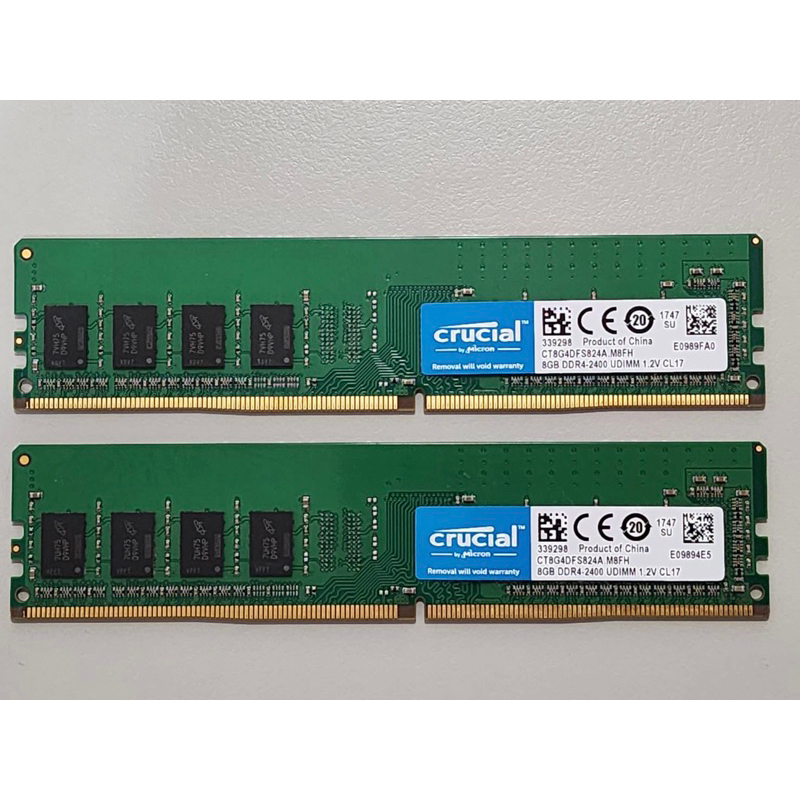 美光Crucial 8GB DDR4-2400 CT8G4DFS824A 卓上型記憶體 數量2