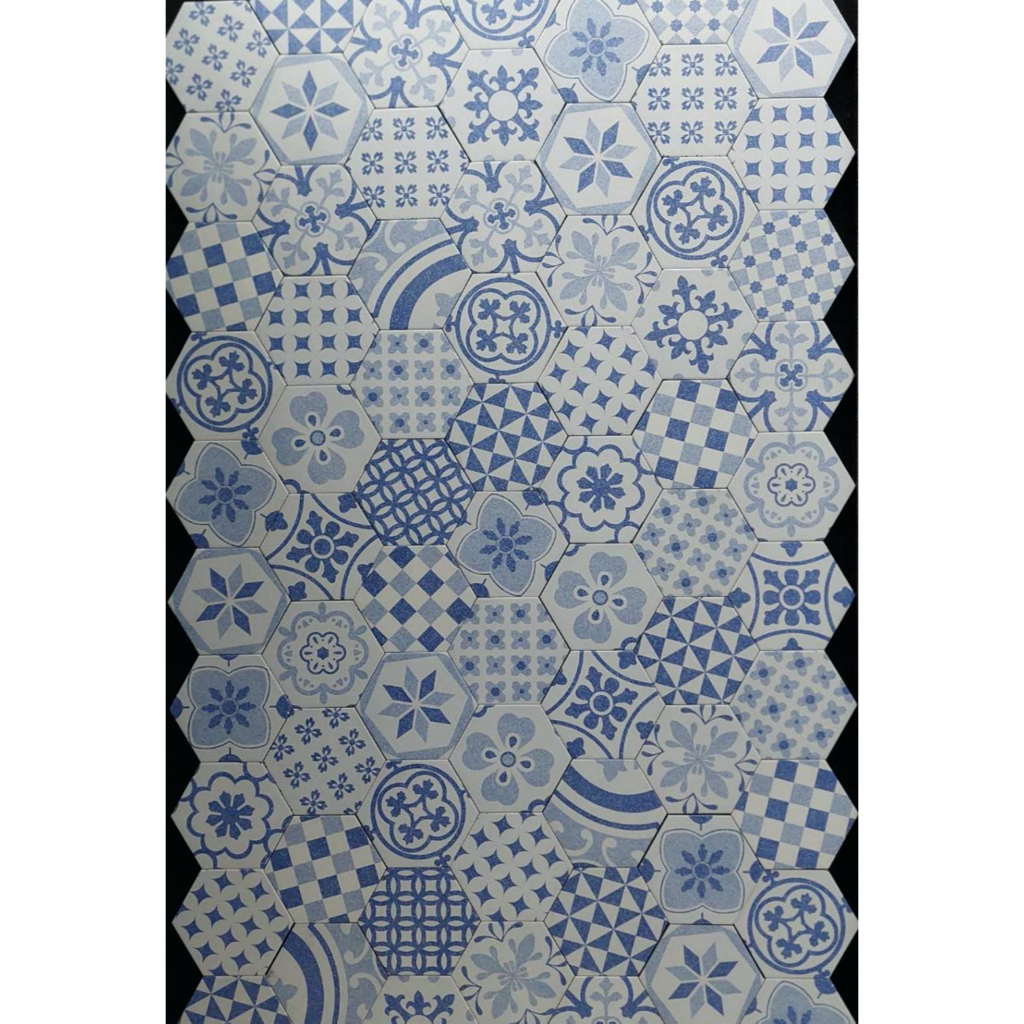 🌟小許磁磚🌟國產17.5×20公分青花瓷石英霧面六角磚