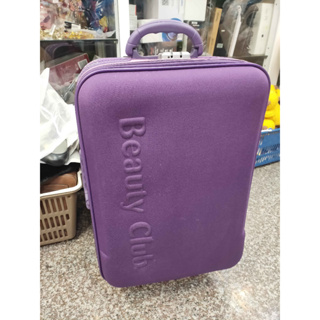 302*(有泛黃)Beauty Club 紫色 約18吋 布 行李箱