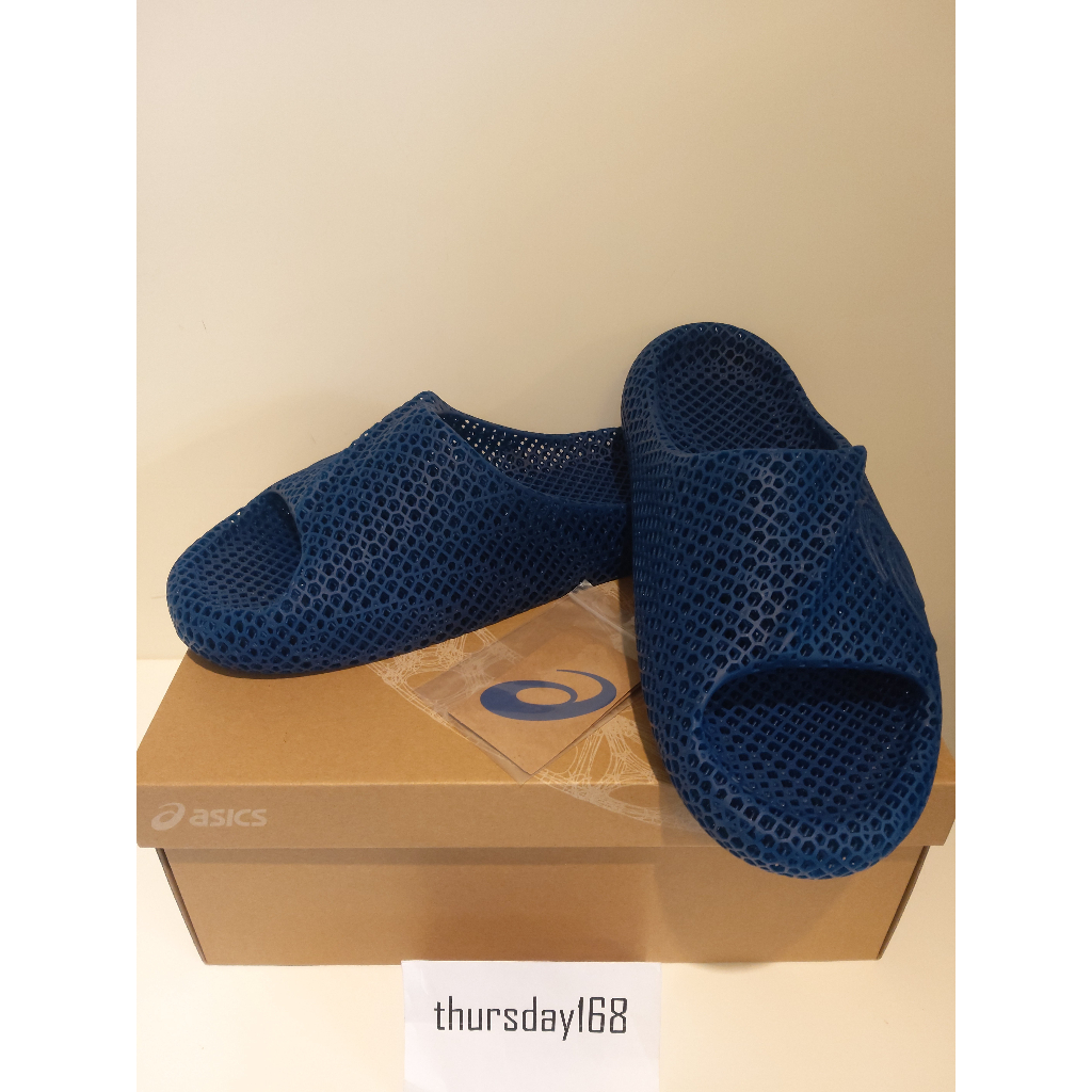 『thursday』 日本 限量 ASICS 3D 立體 運動 恢復 拖鞋 藍色 L號 浴室 亞瑟士 健身 內室 安靜