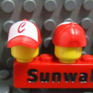 【積木2010】樂高 LEGO 紅色 棒球帽 鴨舌帽 / 8803 93219pb01 (C-07)
