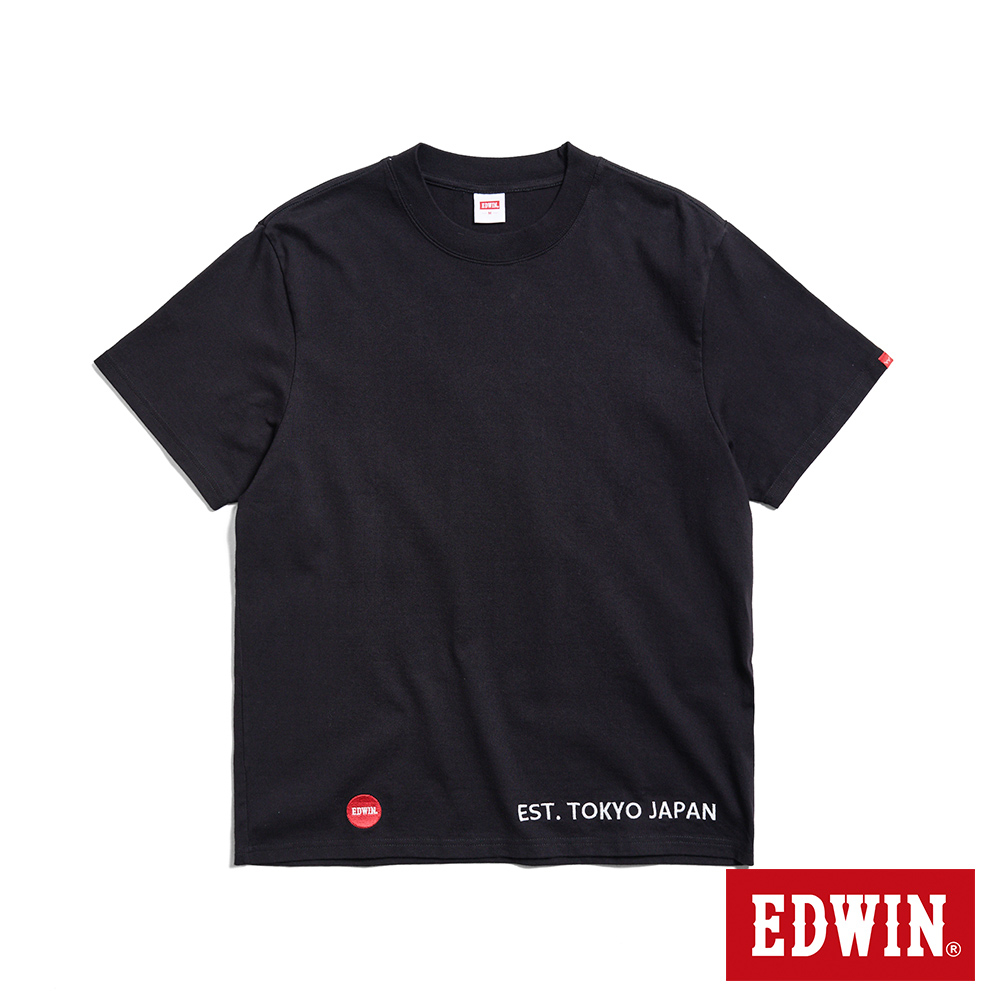 EDWIN 寬版重磅 LOGO短袖T恤(黑色)-男款
