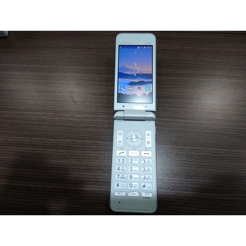 (可面交)日本 摺疊手機 au 京瓷 kyocera GRATINA KYF37 白色 android 日系 摺疊機