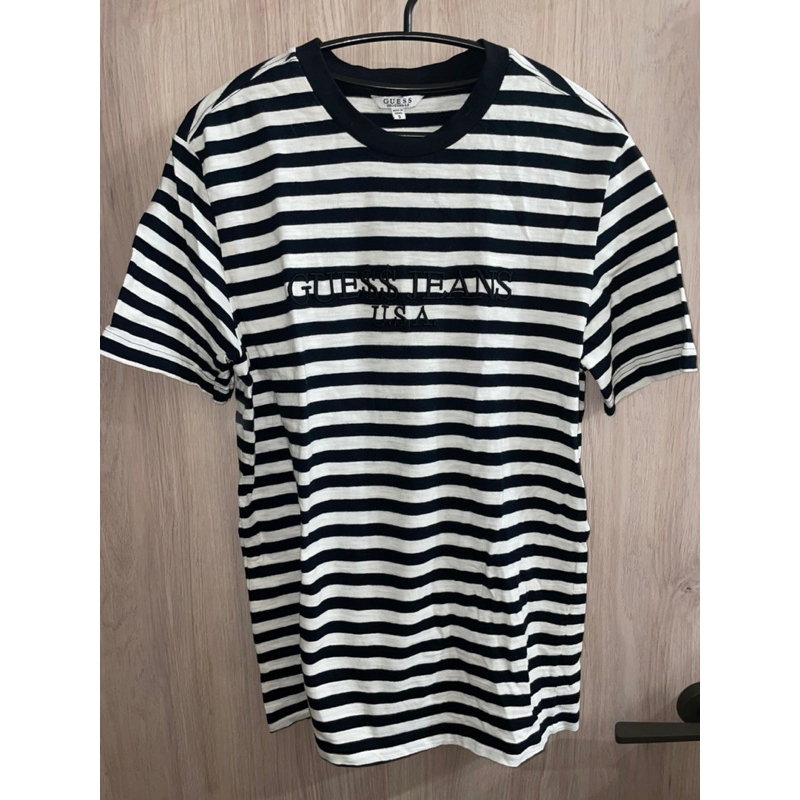 GUESS 黑白條紋短T-shirt