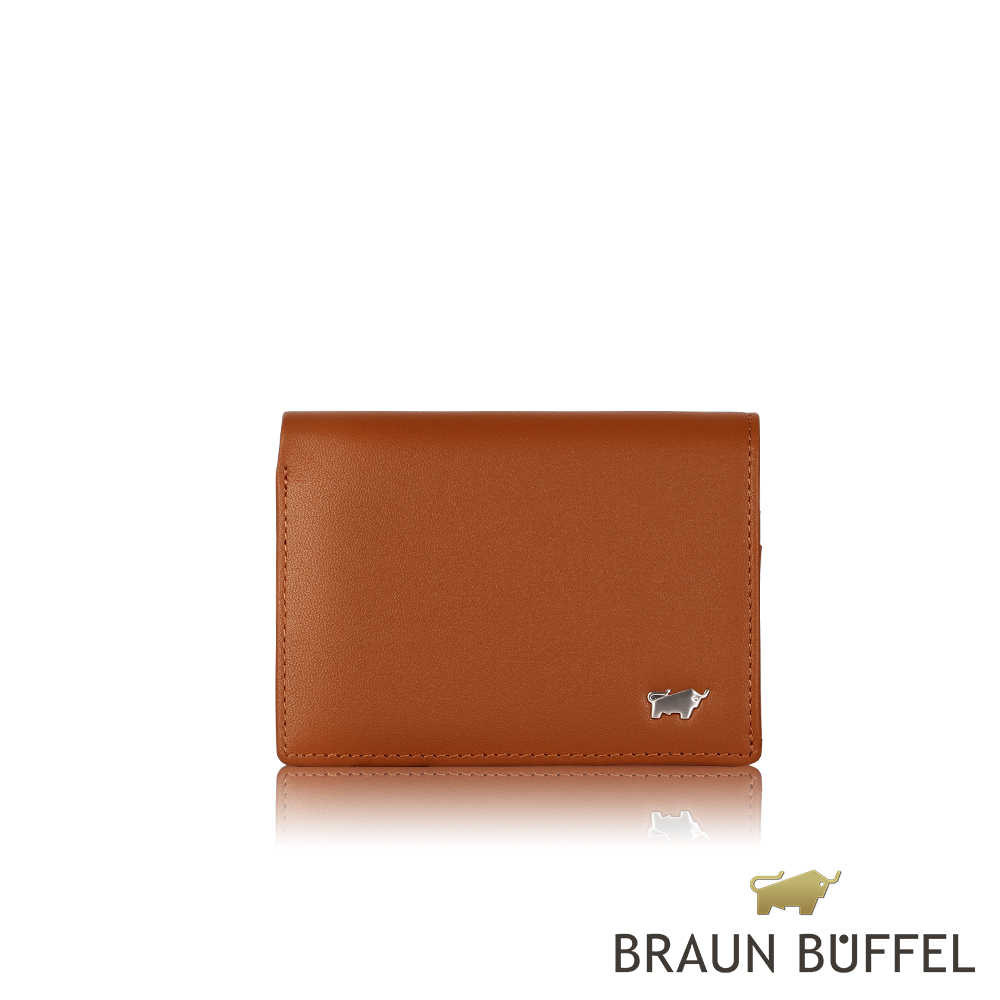 【BRAUN BUFFEL 德國小金牛】台灣總代理 魅惑 名片夾-杏仁巧克力色/BF508-141-SAL