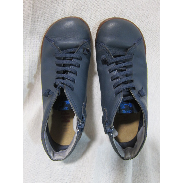 CAMPER KIDS 藍色皮革休閒鞋(34號~)