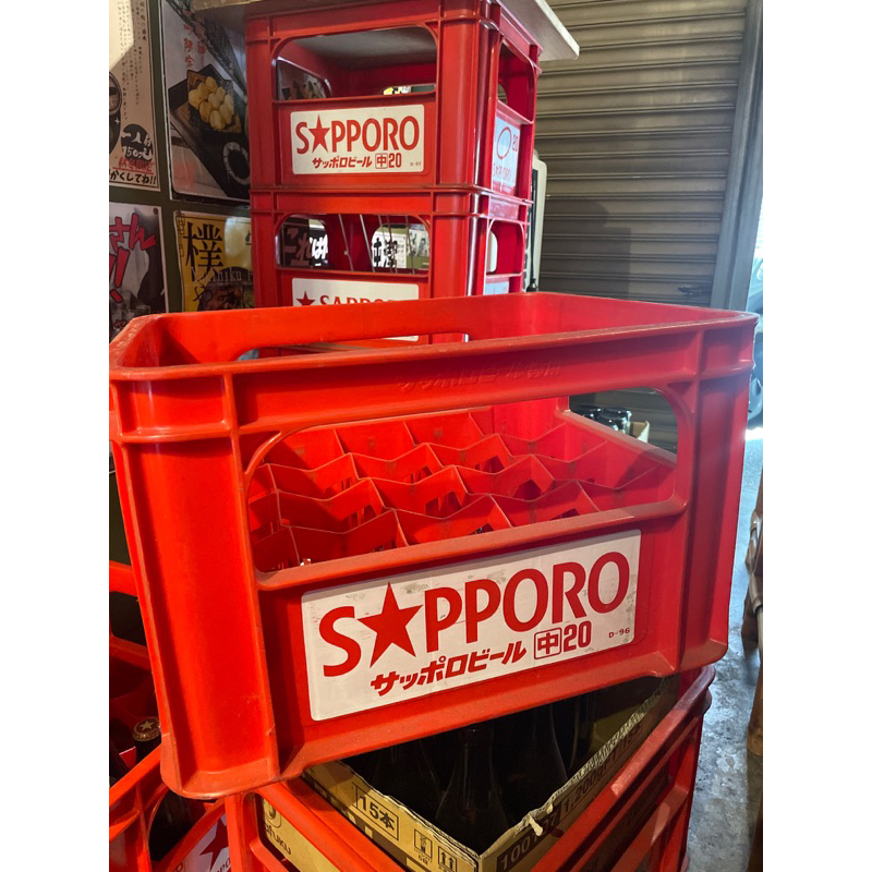啤酒籃 sapporo 空 紅色 日本 二手 啤酒箱 居酒屋