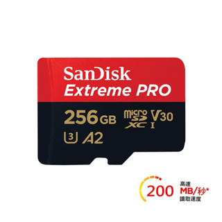 【SanDisk】 Extreme PRO microSDXC記憶卡 256G C10 UHS-I U3 V30 A2