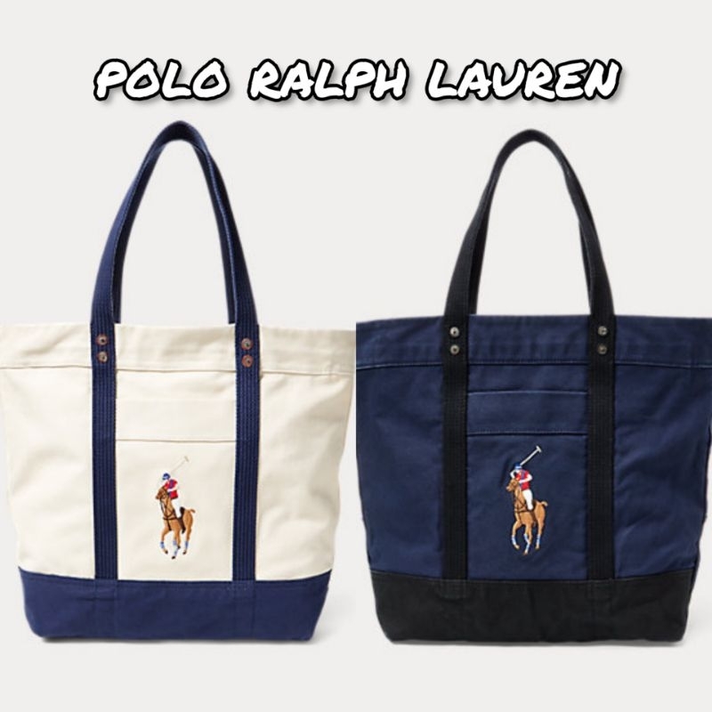 美國代購 polo ralph lauren Big Pony Canvas Tote Bag 經典手提包 限量折扣款