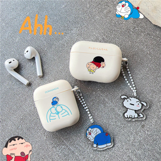 可愛 屁屁小新 哆啦a夢 蘋果 AirPods pro pro2 保護套 磨砂 藍芽耳機 1/2代 3代 保護殼 耳機殼