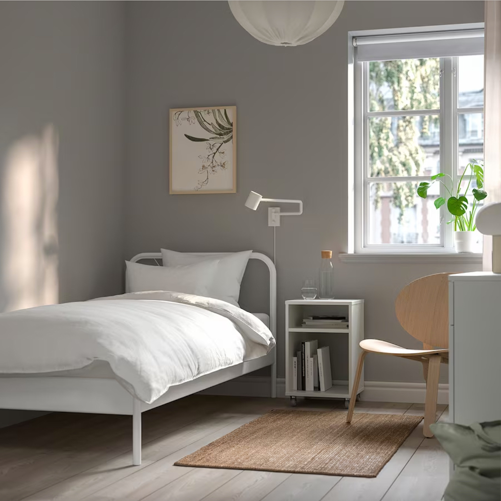 絕版品/北歐工業LOFT風格IKEA宜家NESTTUN單人床框床架附luröy床底板條/白色/二手八成新/特$3580