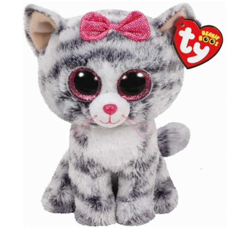 The Beanie Boo’s Collection Ty Kiki Grey Cat Plush