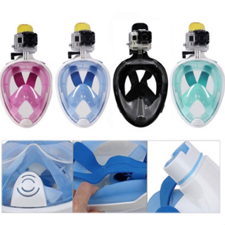現貨*浮潛面罩面鏡潛水鏡可裝gopro攝像全乾式呼吸管矽膠游泳全乾面罩