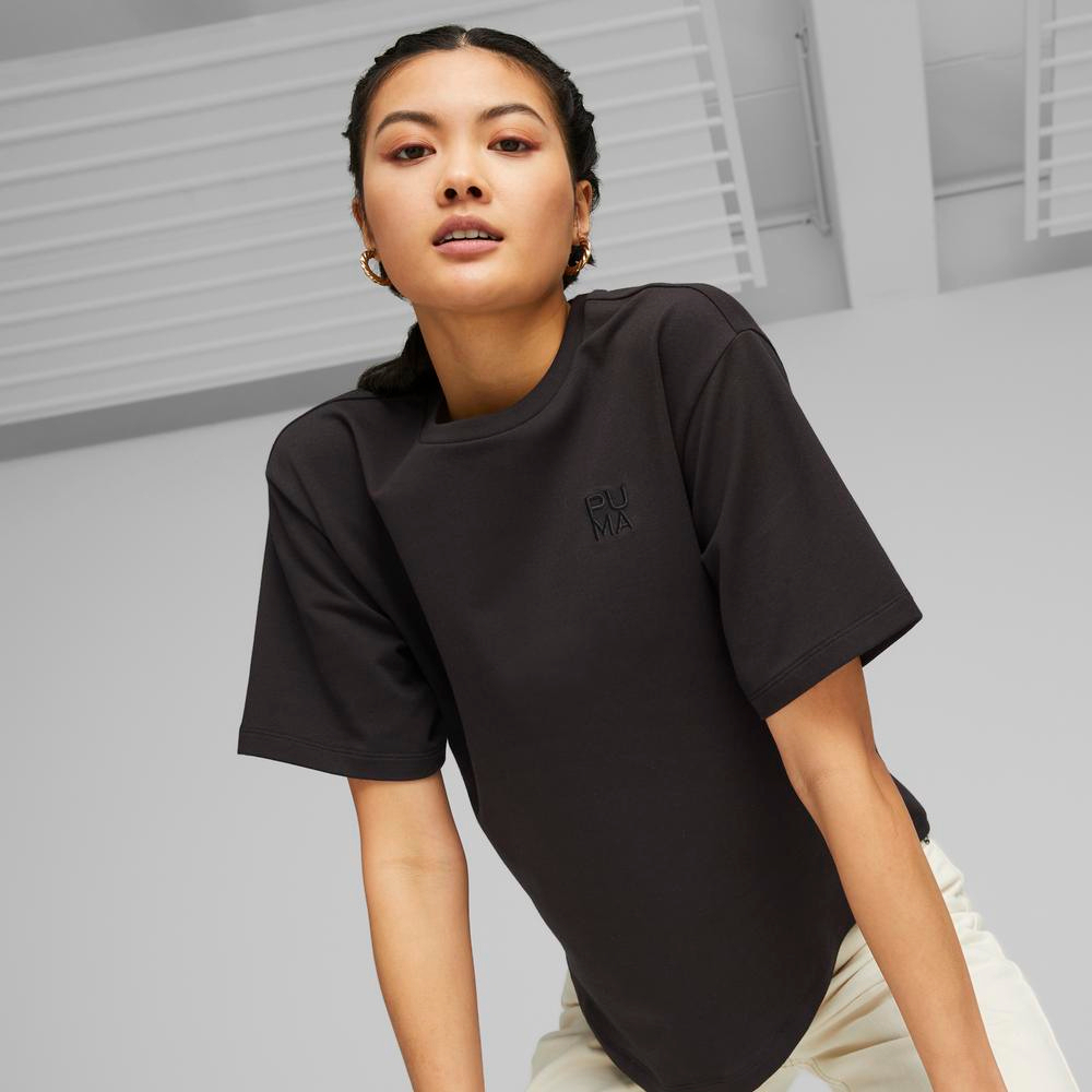 PUMA 短袖上衣 流行系列Infuse 歐規 T恤 女 53834801 黑色