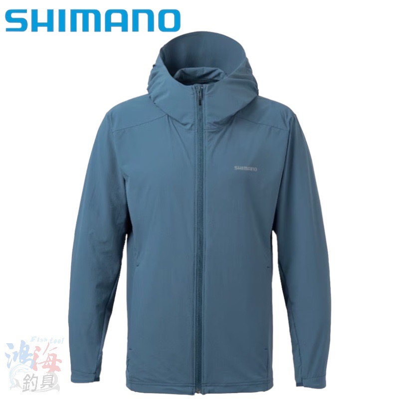 《SHIMANO》 WJ-020W 藍綠色防潑水連帽外套 23年款 中壢鴻海釣具館