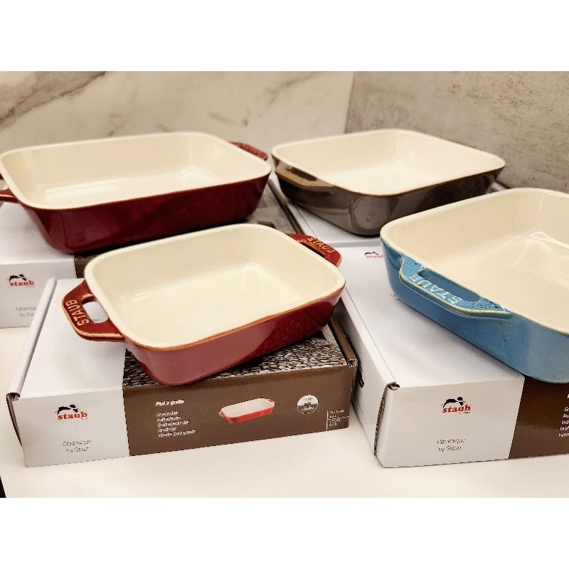 【法國Staub】長方型陶瓷烤盤20x16cm-1.1L 全新限量 台灣 公司貨 staub 烤盤 有盒 禮物