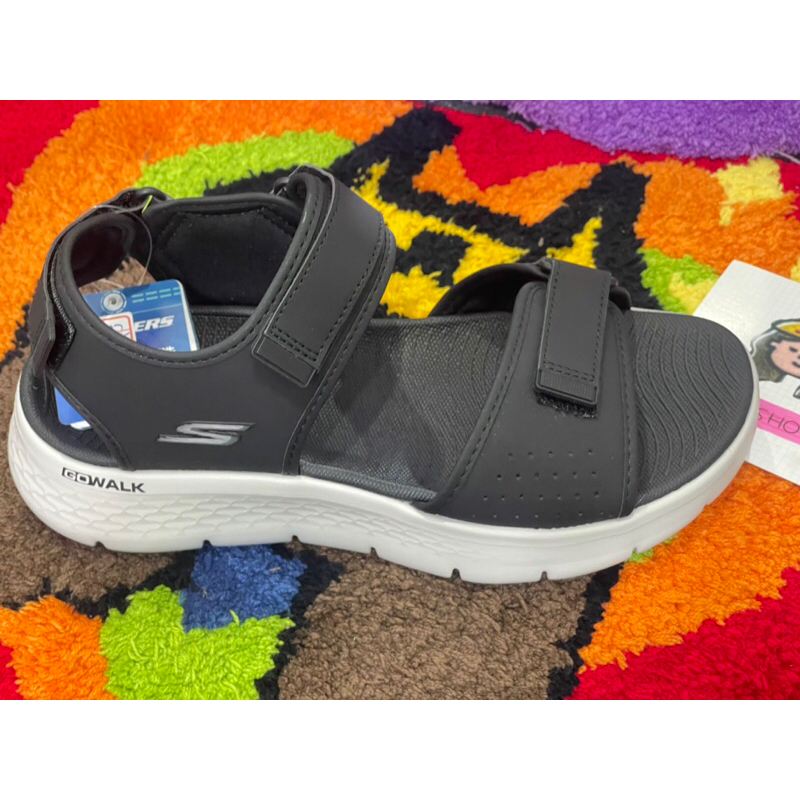 oh shose👟skechers GO WALK Flex 涼鞋 男 厚底 運動涼鞋 黑 軟底 229205 BLK