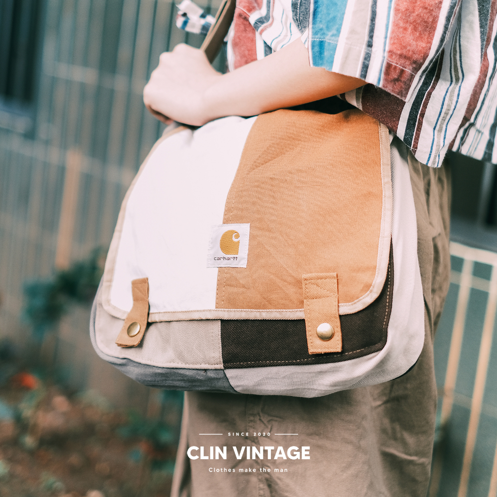 西林 CLIN｜古著｜Carhartt 改製拼接郵差包_古著 小包 側肩包 斜肩包 方形包 復古 卡哈特 新品