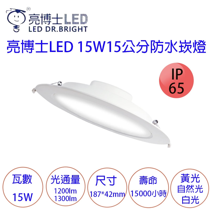 亮博士 防水崁燈 15公分 20.5公分 台灣品牌 LED坎燈 15W 33W 防塵防水 IP65防水防塵