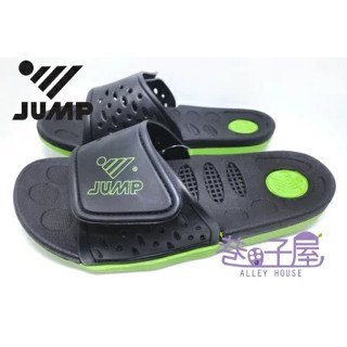 【巷子屋】JUMP 將門 男款透氣排水可調一片式運動拖鞋 [028] 黑綠 MIT臺灣製造 超值價$298