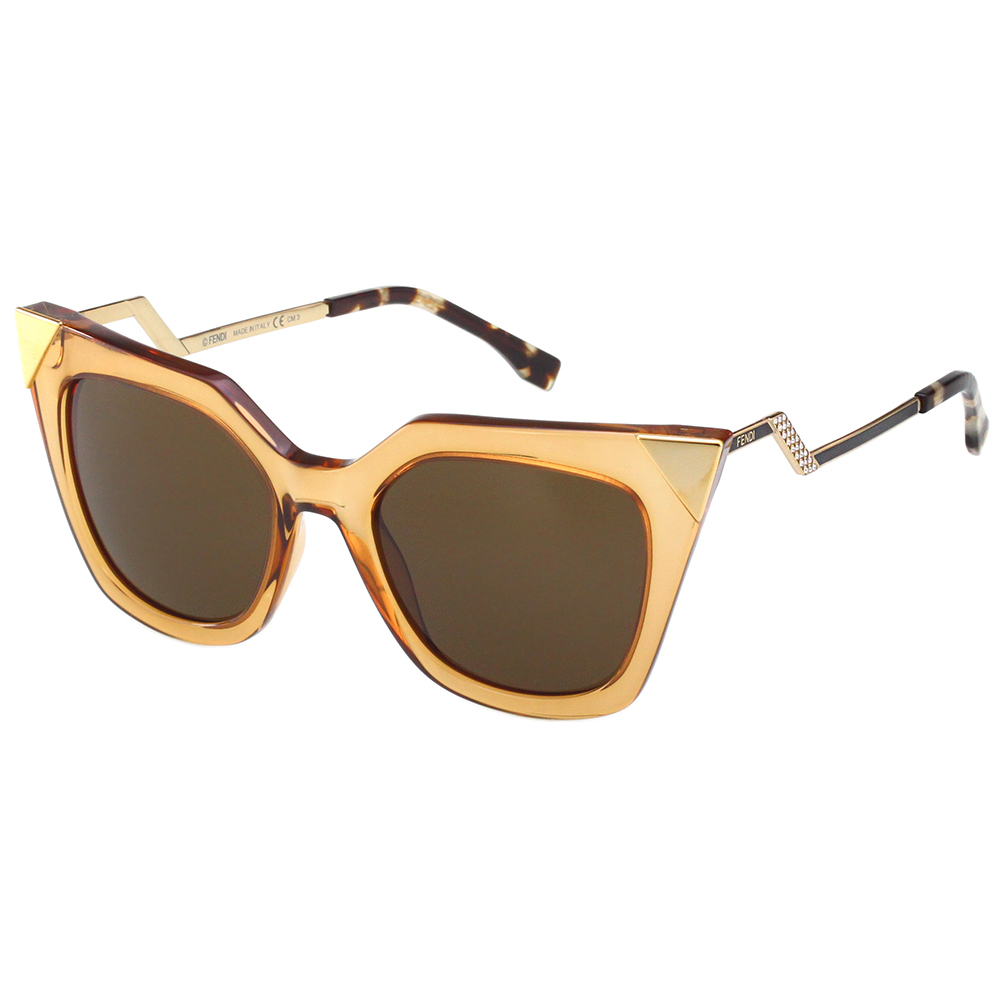 FENDI 名模限量款 墨鏡 太陽眼鏡(茶配金色)FF0060S