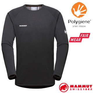 【MAMMUT 長毛象】送》男 彈性抗菌透氣 圓領長袖排汗衣 Aegility FL 運動T恤 00800