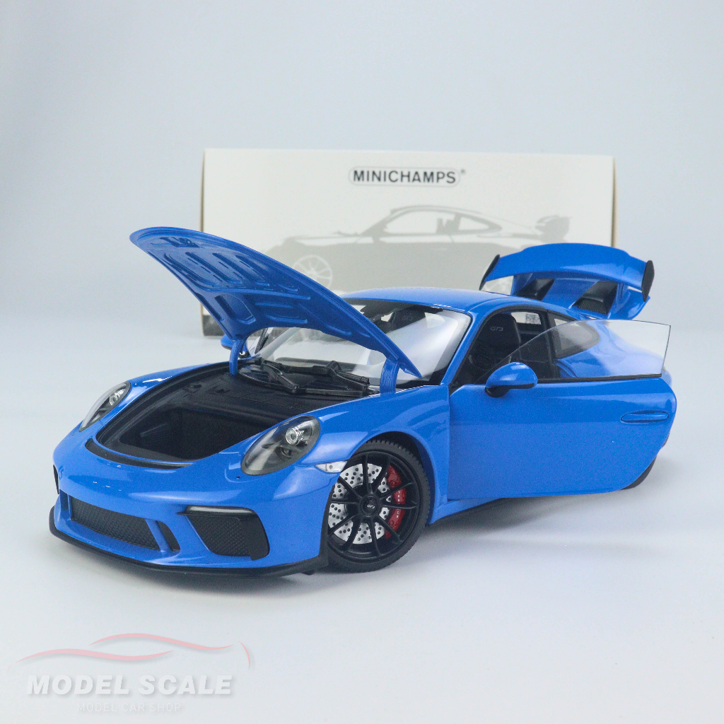 【模例】Minichamps 1/18 Porsche 911 (991.2) GT3 藍色 合金全可開