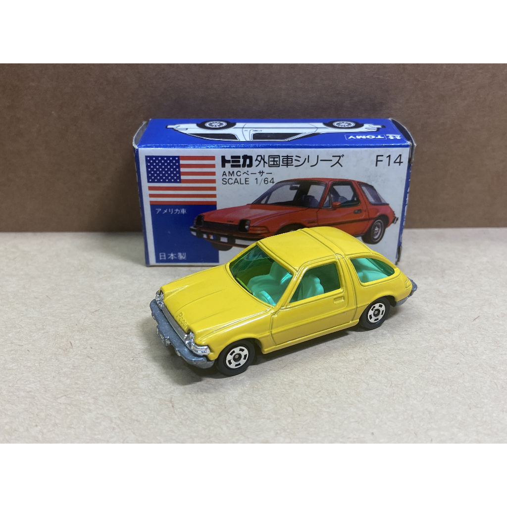 Tomica 日本製 藍盒 no.F14 AMC PACER 黃色 絕版