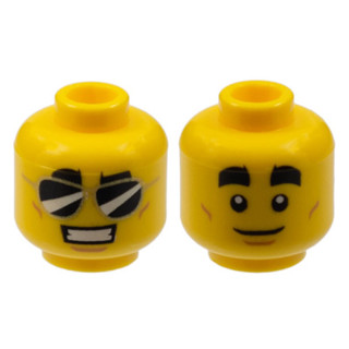 $$CoCo鯊$$💥現貨💥樂高臉 樂高頭 60271 濃眉 墨鏡 雙面 3626cpb2396 lego 樂高