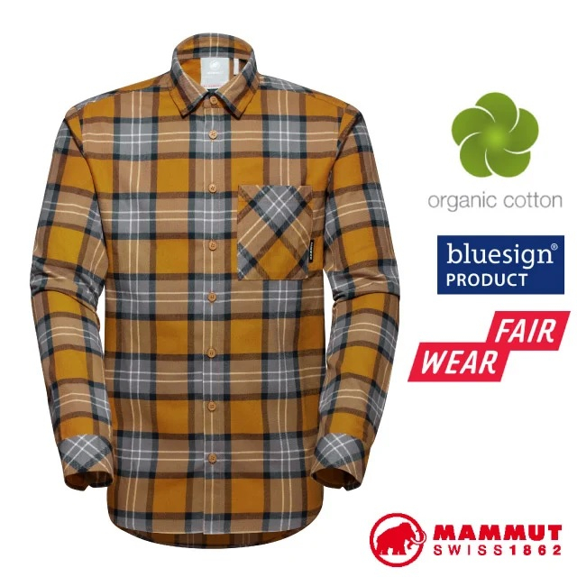 【MAMMUT 長毛象】送》男款 彈性透氣格紋長袖襯衫Trovat Longsleeve Shirt.休閒衫_00700