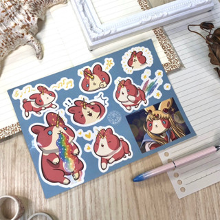 過動的獨角兔🐰大貼紙 A5珠光亮膜貼紙 臺灣原創商品🇹🇼現貨🌟臺灣現貨💖 文具/禮品/裝飾/手帳/冰箱/門/行李箱/電腦