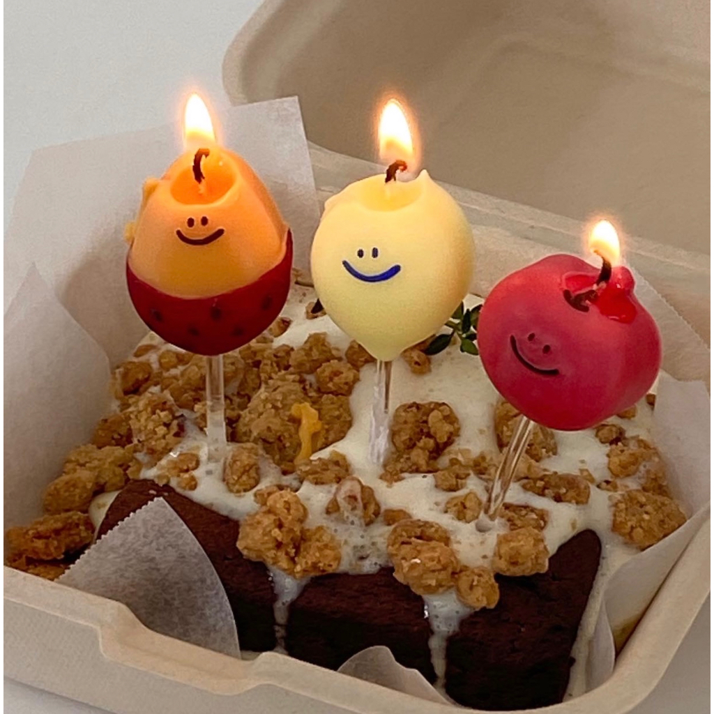 Juicy/韓國代購 Second morning 蛋糕蠟燭 檸檬 蘋果 地瓜 生日蠟燭  慶生蠟燭  裝飾蠟燭