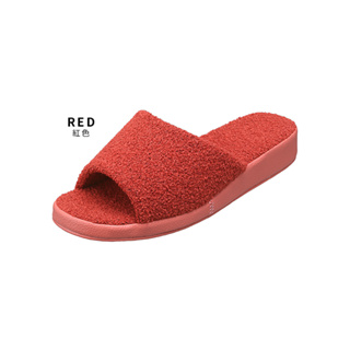 【PANSY】拉毛室內女拖鞋 紅色(9336)