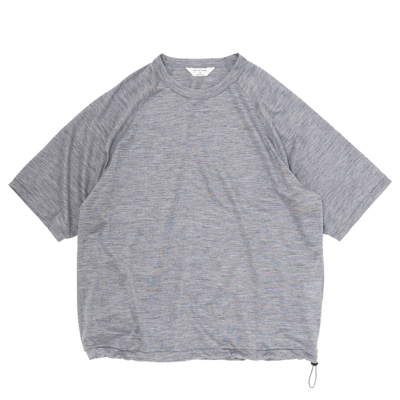 日本Still By Hand環保苧麻短涼爽層搭調節繩插肩袖短袖T-Shirt