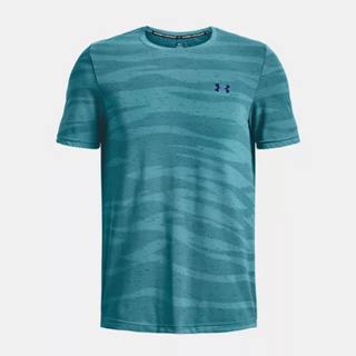 Under Armour 短袖上衣 Seamless Wave T恤 男 1373726-433 青藍色