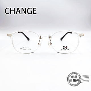 CHANGE鏡框/C28/COL.30S/透明X白-可加隱藏式前掛/韓國製/明美鐘錶眼鏡