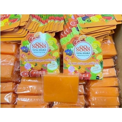 susu soso 🐘 現貨㊣㊣泰國8888 Total Double Whitening soap水果綜合皂 80g
