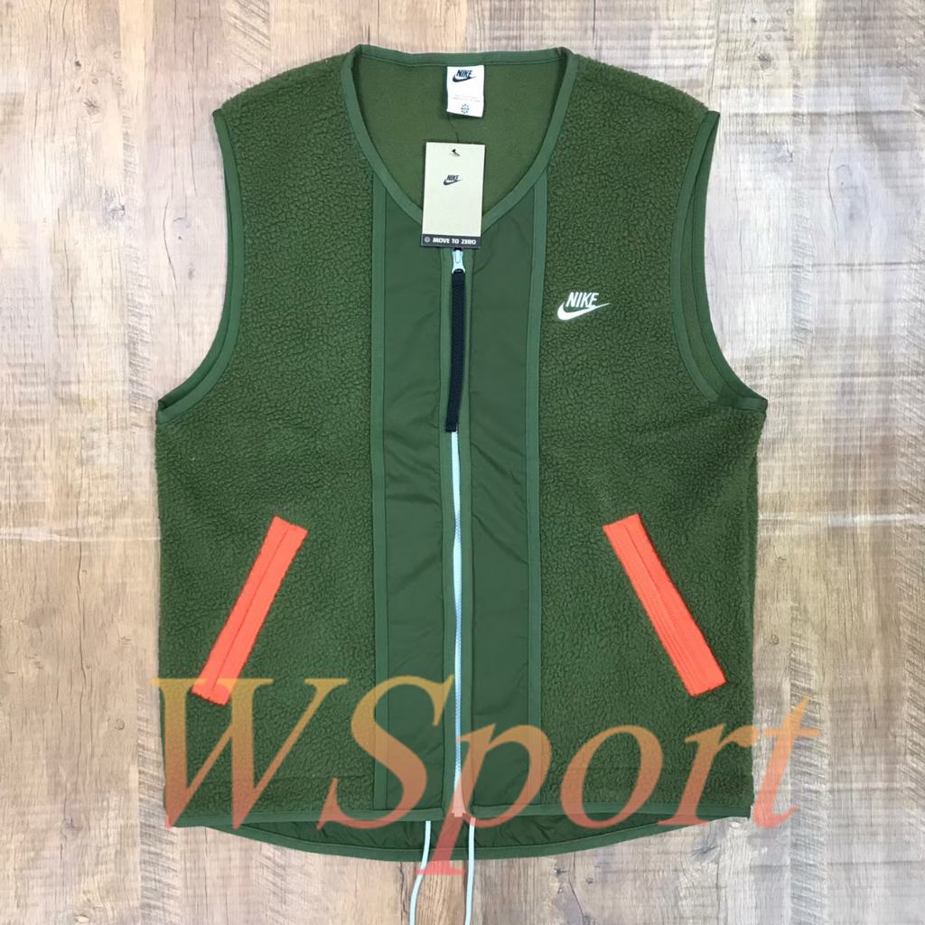 【WS】NIKE NSW VEST ACG 男款 綠色 刺繡 絨毛 拼接 羊羔毛 背心外套 DD5026-326