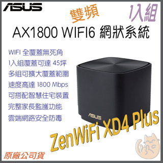 《免運 現貨 ⭐1入 原廠》ASUS ZenWiFi XD4 Plus AX1800 WiFi 6 網狀 路由器 分享器
