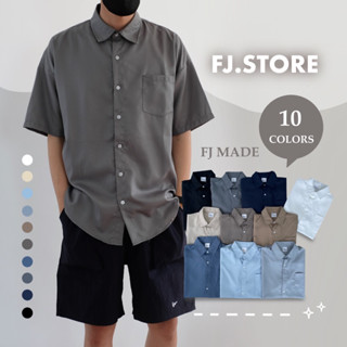 【FJ MADE】百搭款 夏季 素面 口袋短袖襯衫 10色 落肩 寬鬆 薄款 女生襯衫 男襯衫 上衣 休閒襯衫 短袖