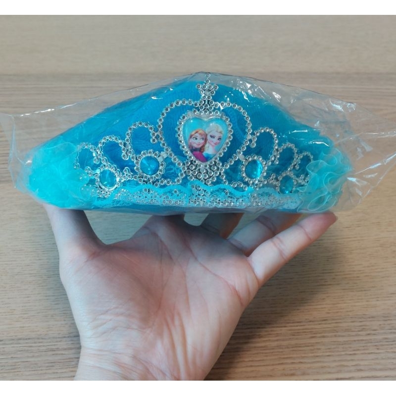 《小小孩可愛風》冰雪奇緣 公主 皇冠 頭巾 藍色 節日裝飾 打扮