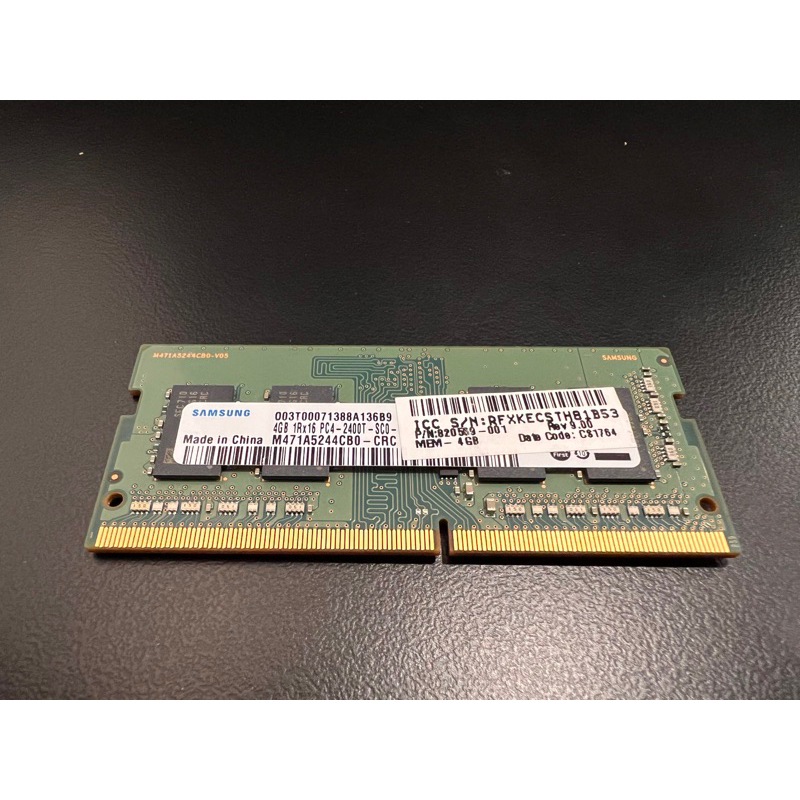 筆電記憶體 三星 SAMSUNG PC4-2400T 1RX16 DDR4-2400 DDR4 4GB 4G