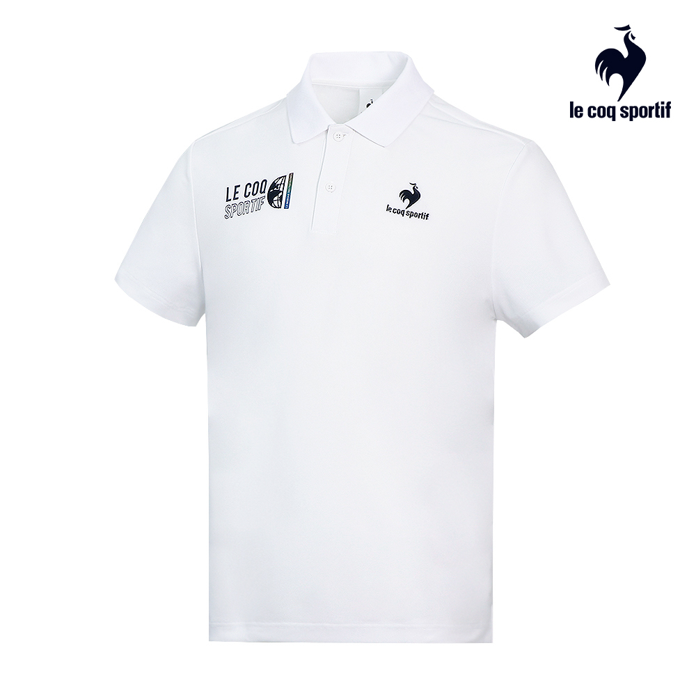 【LE COQ SPORTIF 法國公雞】S.Café®環保科技咖啡™紗短袖POLO衫-男款-白色-LWR21644