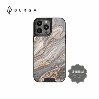 【BURGA】iPhone 14 Pro/Pro Max Elite系列防摔保護殼-波瀾綠湖(晨霧灰框)