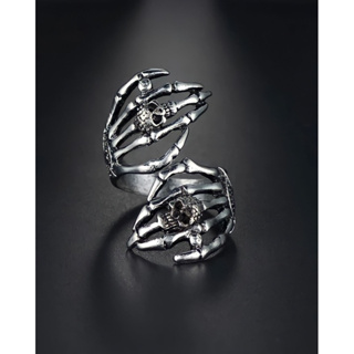 Men's Skull Ornament Skull Hand Design Wrap Ring