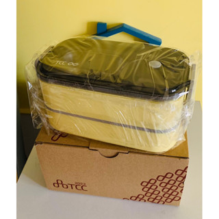 臺泥股東紀念品-黃色不鏽鋼分割便當盒含環保筷湯匙組YU Living