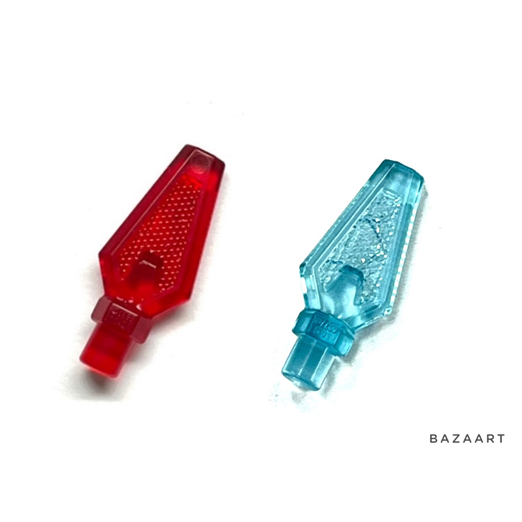 二手樂高 LEGO 槍頭 矛頭 長矛 尖端 頂端 武器 配件 賽車 星戰 透明紅 透明中藍色 27257