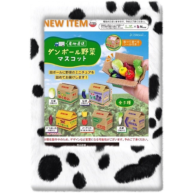 《東扭西扭 》『2023/8月預購』產地直送紙箱蔬菜 扭蛋 全5款 整套 J.DREAM 白菜 茄子 微縮 地瓜 擬真